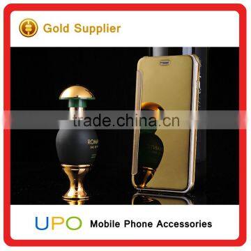 [UPO] New Arrival Luxury Full Curved Screen Clear View Flip Leather Electroplate Mirror Case for IPhone 6 Plus/6s Plus photo-4