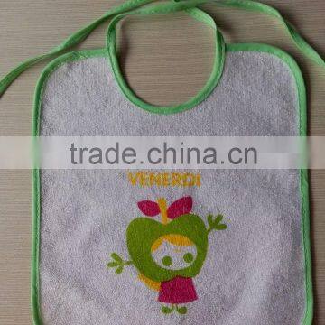 100% cotton terry jacquard bib for baby