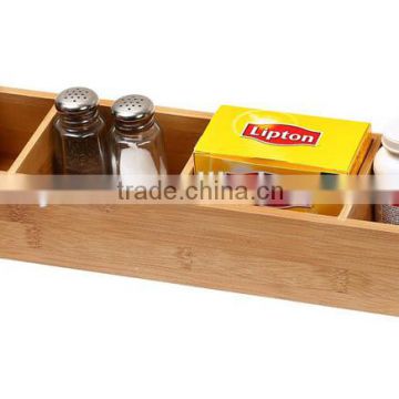 New 4-compartment Bamboo Drawer Organizer Box Size 17.5Lx4Wx2.5H