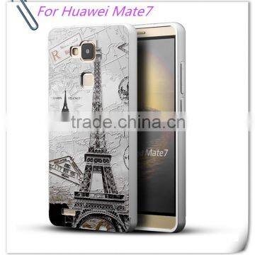 wholesale PC case with metal Frame mobile phone case for Huawei mate7