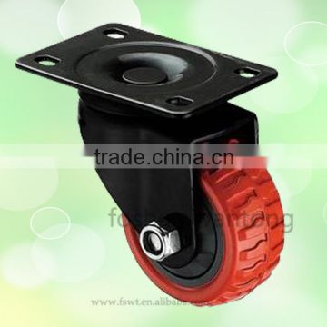 Red Polyurethane Hardware Wheel 125mm Top Plate Swivel Casters