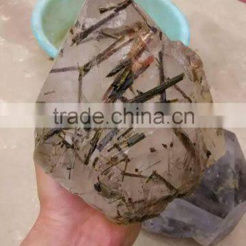 Unique Natural Raw Tourmaline Rutilated Crystal Stone