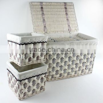 big colored willow laundry basket