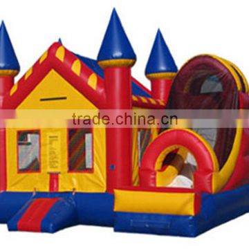 Low price inflatable castle slide outdoor Jumping bounce house with slider