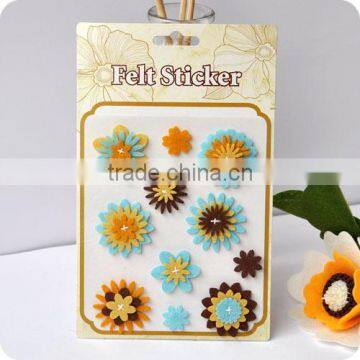 adhesive felt sticker , 3d sticker , handmade felt sticker, scrapbooking sticker, layered sticker , flower felt sticker