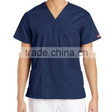 Custom Men's V-Neck Scrub Double Chest Pocket Top photo-6