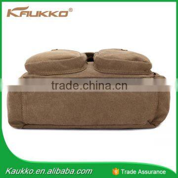 Khaki Canvas Crossbody Sling Bag Vintage Messenger Bags photo-6