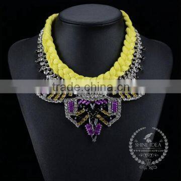 high quality vintage colorful rhinestone chunky statement necklace tin alloy fashion women pendant necklace 6390049