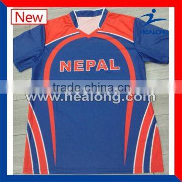 Custom Sublimation Printing Nepal Cricket Jersey 2016