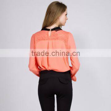 PRETTY STEPS 2016 Online Costumes Shop Chiffon Solid Color Blouse Shirts China Wholesale photo-4