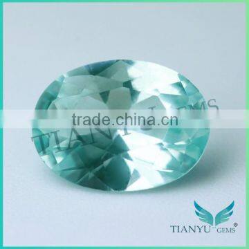 Wholesale 136# egg shape aquamarine green spinel in loose gemstone