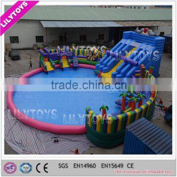 EN14960 new design pvc trampoline inflatable commercial water park for adult