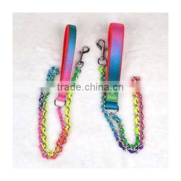 2015 top sale colorful glowing dog collars with leashes