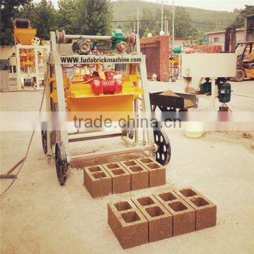 QT40-3B ecology block model concrete flyash brick making machine move