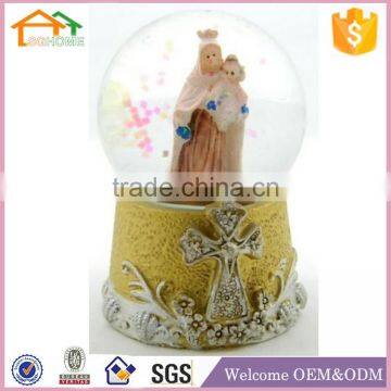 Factory Custom made best home decoration snow globe gift polyresin jesus snow globes