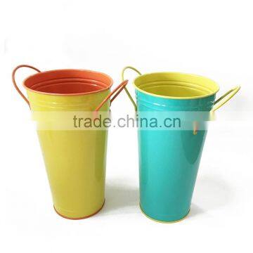 Decorative Metal Bucket Tin Pail With Handle for Easter & Halloween Day