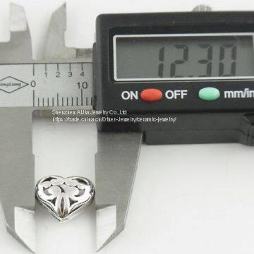 Metal Heart Shaped DIY Sterling Silver Jewelry Beads photo-4