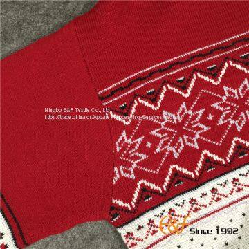 Zipper Half Turtleneck Sweater With Snowflake Pattern photo-4