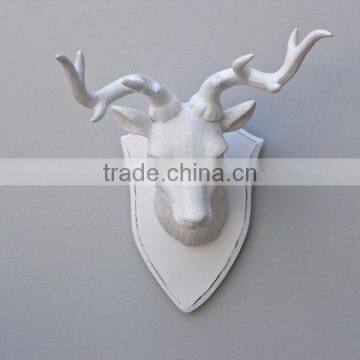 triangle white deer head with hook