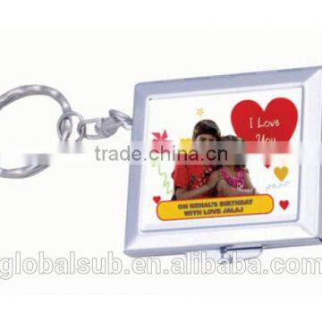 Sublimation Make-up Mirror Key Ring Metal Keychain Gift