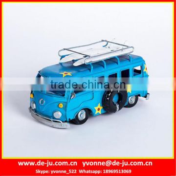 Old Diecast Blue Bus Metal Toy Car