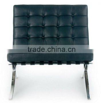 Replica Living Room Stainless Steel Frame White Leather Barcelona Chair photo-2