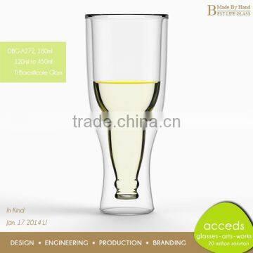 Eco-Friendly Wholesale Double Layer Soda Drinking Glass Cup photo-5