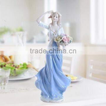 Classical exquisite elegance porcelain lady figurine