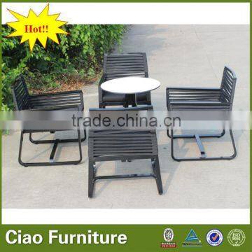 Stainless Steel Outdoor Furniture Rectangle Dining Table Set Box Table Chair photo-4