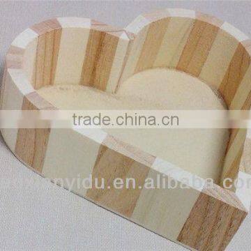 Keep Key Wooden Box Heart Shape Solid Wood Natural Wooden Storge