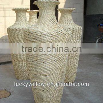 larger wicker flower vase