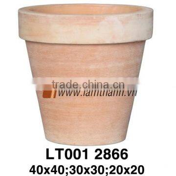Vietnam Round Light Scratch Terracotta Planter