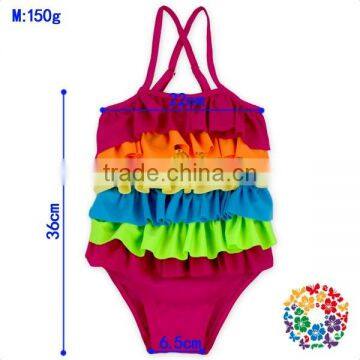 Pretty Rainbow Ruffle Baby Girls Swimsuit One Piece photo-2