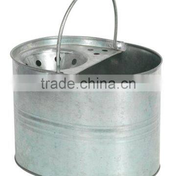 Traditional Galvanized Metal Mop Bucket