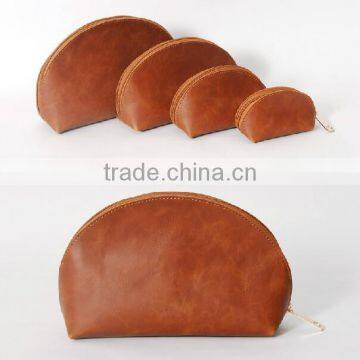 Brown Cosmetic Bag Custom Cosmetic Bag Make up Bag Brass Zipper Four Size Available