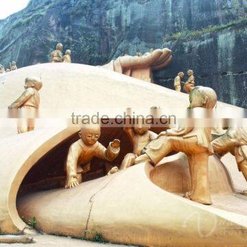 Outdoor Fengshui Decoration Metal Crafts Bronze Happy Buddha Statues for Sale photo-3