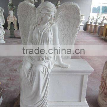 Chinese Stone Carving Stone Carving Marble Angels Statues for Cemeteries photo-4