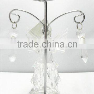 Clear Acrylic Angel With Iron Candle Holders Elegrane Xmas Ornament photo-3