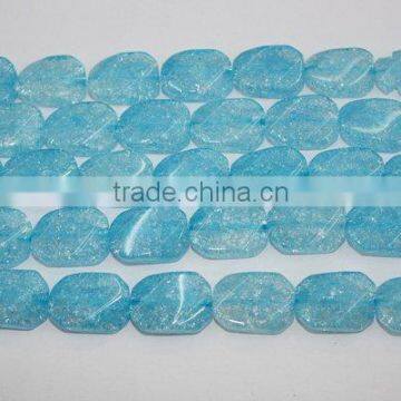 Blue loose Crackle Crystal beads