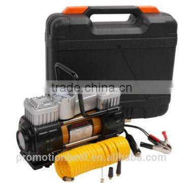 Tire Inflator, BACOENG Portable Air Compressor Kit - Double Cylinder - DC12V - Pump to 150 Psi - with Gauge & Light - Best for C