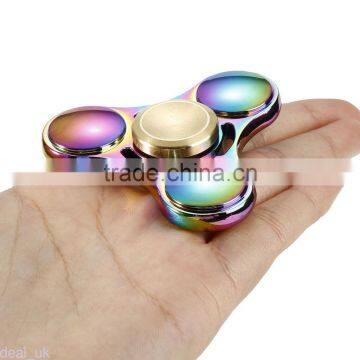 2017 new hot Rainbow EDC Hand Spinner finger gyro Tri Fidget Focus Desk Toys Stocking Stuffer Kids/Adult