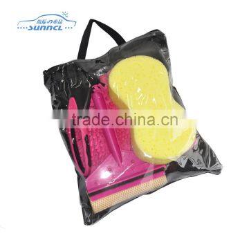 Sweet Pink Color 7 Pcs Microfiber Towel for Car Cleaning , Car Washing Bag photo-2