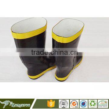 Mining Industrial Fire Firefighter Safty Leather Rubber Boots Shoes photo-2