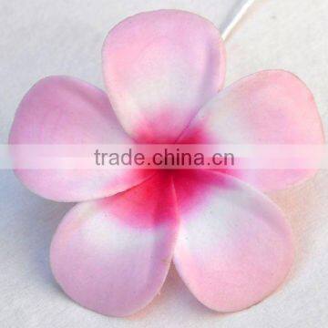 Fabric coated hawaiian plumeria frangipani "BKSNP" flower