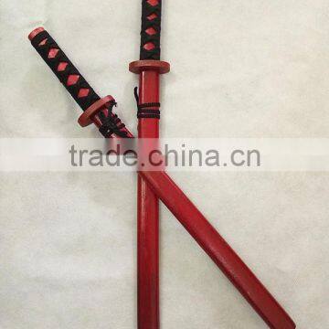 Wholesale Handmade Cosplay Children Red Wooden Long Katana Sword for Sale photo-3