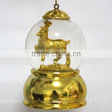 Christmas Reindeer Golden Snow Globe Ornaments