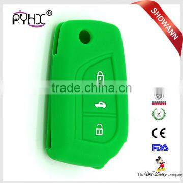 3 Buttons Folding Car Key Case Silicone Flip Car Key Cover for Toyota Corolla Crown RAV4 photo-4