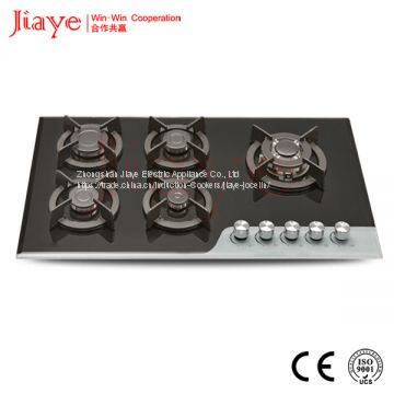 Tempered glass gas hob/90cm kitchen gas stove/Built in 5 burner gas cooker JY-G5055