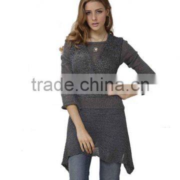 Woolen Long sweater design for Lady