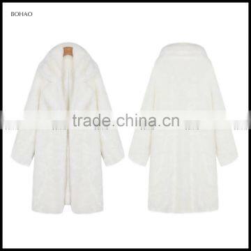 Korean Fashion Style Inter White Fur Parka Coat